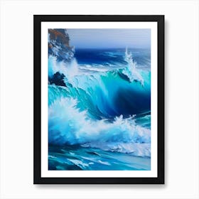 Crashing Waves Landscapes Waterscape Marble Acrylic Painting 1 Art Print