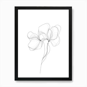 Line Drawing Of A Flower 1 Art Print