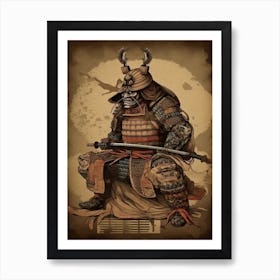 Samurai Vintage Japanese Poster 4 Art Print