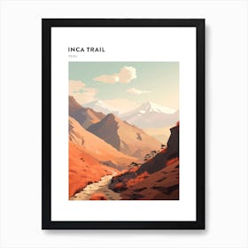Inca Trail Peru Hiking Trail Landscape Poster Art Print