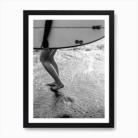 Surf Board Photography Black And White Art Print