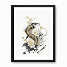 Bullsnake Gold And Black Art Print