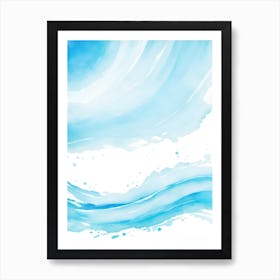 Blue Ocean Wave Watercolor Vertical Composition 4 Art Print