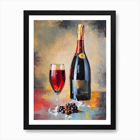 New Zealand Sparkling Wine 1 Oil Painting Cocktail Poster Art Print