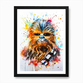 Chewbacca From Star Wars Watercolor Art Print