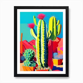 Rebutia Cactus Modern Abstract Pop 1 Art Print