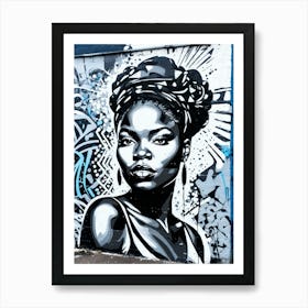 Graffiti Mural Of Beautiful Black Woman 281 Art Print