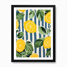 Lemons Fruit Summer Illustration 1 Art Print