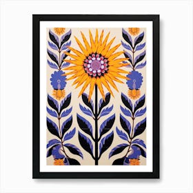 Flower Motif Painting Aster 3 Art Print