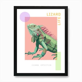 Green Iguana Modern Illustration 5 Poster Art Print