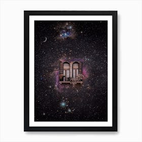 Window And Balcony In Space Art Print