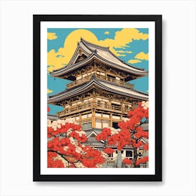 Senso Ji Temple, Japan Vintage Travel Art 4 Art Print