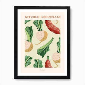 Turnip Root Vegetable Pattern Illustration Poster 2 Art Print