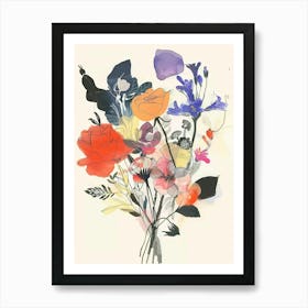 Bouquet 2 Collage Flower Bouquet Art Print