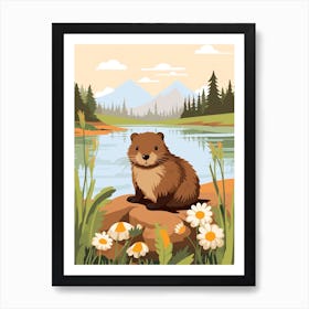 Baby Animal Illustration  Beaver 4 Art Print