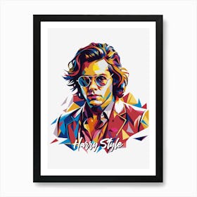 Harry Style 02 Portrait Music Icon Style WPAP Pop Art Art Print