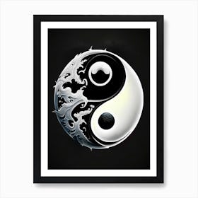 Yin and Yang 1, Symbol Illustration Art Print