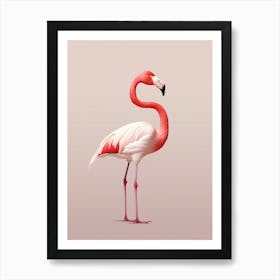 Minimalist Greater Flamingo 4 Illustration Art Print