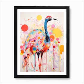 Bird Painting Collage Ostrich 3 Art Print