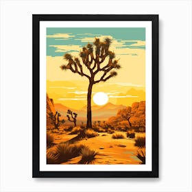 Joshua Tree National Park In Gold And Black (2) Art Print