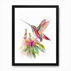 Allen S Hummingbird Cute Neon 3 Art Print