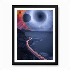 Traffic Road To Black Hole Art Print
