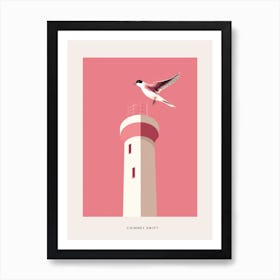 Minimalist Chimney Swift 2 Bird Poster Art Print