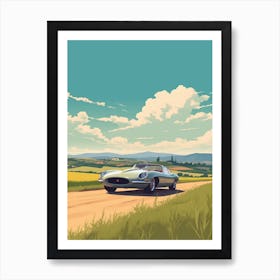 A Jaguar E Type In The Tuscany Italy Illustration 3 Art Print