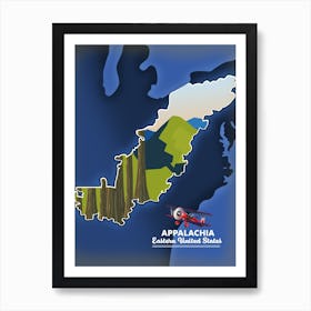 Map Of Appalachia USA Poster