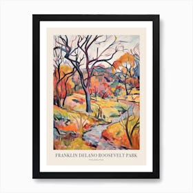 Autumn City Park Painting Franklin Delano Roosevelt Park Philadelphia 1 Poster Art Print