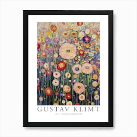 Gustav Klimt Print Flower Garden Poster Klimt Exhibition Poster Painting Wildflowers Art Print