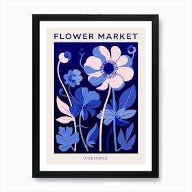 Blue Flower Market Poster Anemone 4 Art Print