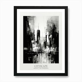 Cityscape Abstract Black And White 2 Poster Art Print