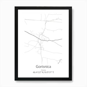 Gorisnica,Slovenia Minimalist Map Art Print