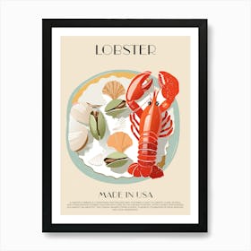 Lobster Print Kitchen Art Kitchen Poster Food Art Mid Century Modern Art Print