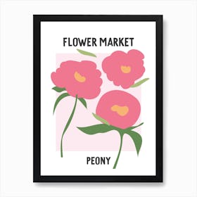 Flower Market Poster Peony Art Print