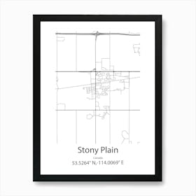 Stony Plain,Canada Minimalist Map Art Print