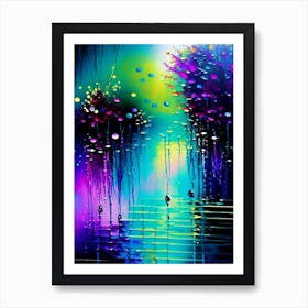 Water Sprites Waterscape Bright Abstract 2 Art Print