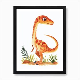 Cute Spotted Dinosaur Illustration Art Print
