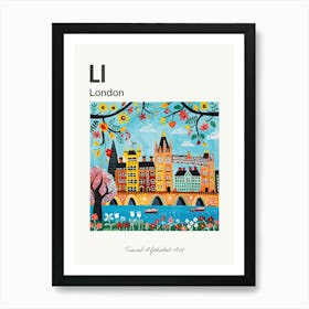 Kids Travel Alphabet  London 4 Art Print