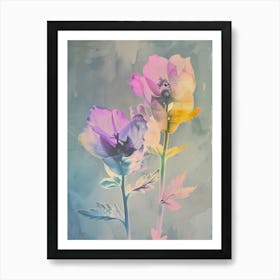 Iridescent Flower Aconitum Art Print