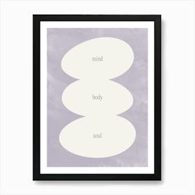 Mind Body and Soul Abstract Organic Shapes in Lavender Art Print