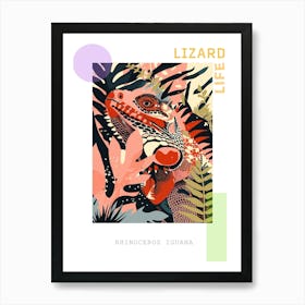 Rhinoceros Iguana Abstract Modern Illustration 5 Poster Art Print