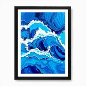 Blue Wave Painting Art Print