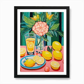 Amalfi Lemons Mediterranean View 0 Art Print