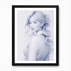 Sensuous Woman, With Back To Camera Art Print
