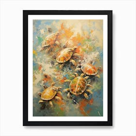 Turtles Abstract Expressionism 2 Art Print