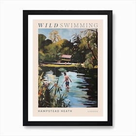 Wild Swimming At Hampstead Heath London 3 Poster Art Print