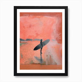 Surf Beach Oil Painting Print Surfing Poster Coastal Wall Art Boho Print INSTANT DOWNLOAD  Art Print