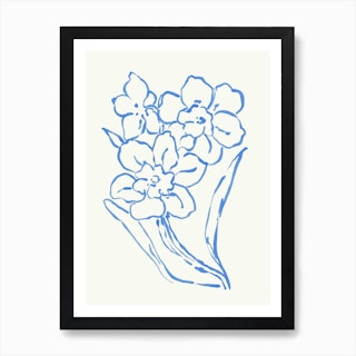 Flower Daffodil Blue Art Print